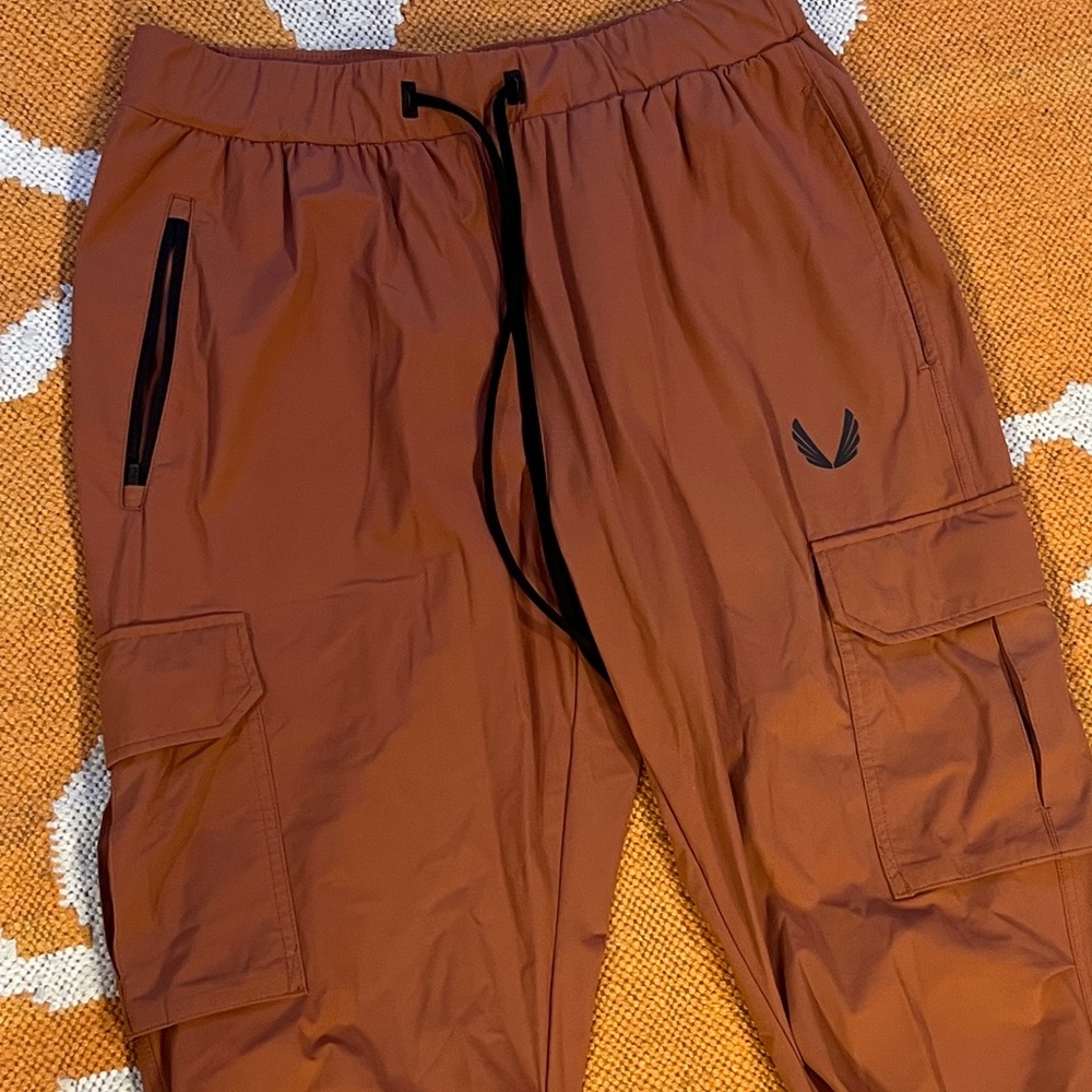 Size L Large ASRV DSG-0825 Men Tetra-Lite Cargo high rib jogger Rust color pants - Picture 2 of 7